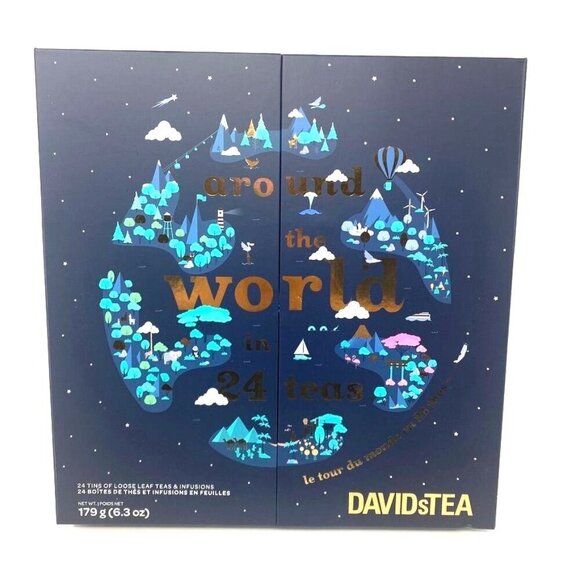 EMPTY David's Tea 24 Trips Advent Calendar Drawer Tins Preowned - Picture 1 of 10